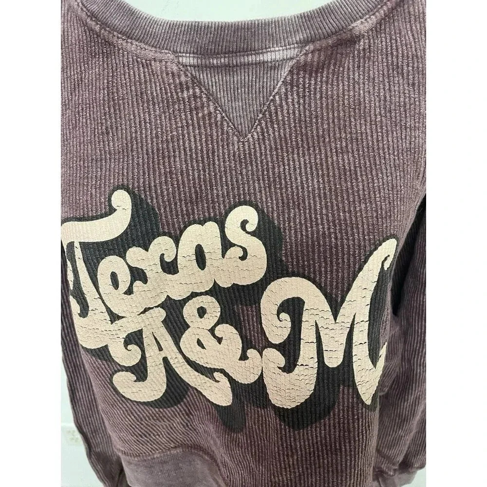 The Lyne Chicka-D Texas Agricultural and Mechanical Cropped Boxy Sweatshirt SZ M - Picture 5 of 16
